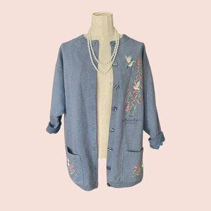 Vintage Canada North Sportswear Whistler Hummingbird Cardigan Small Grandmacore